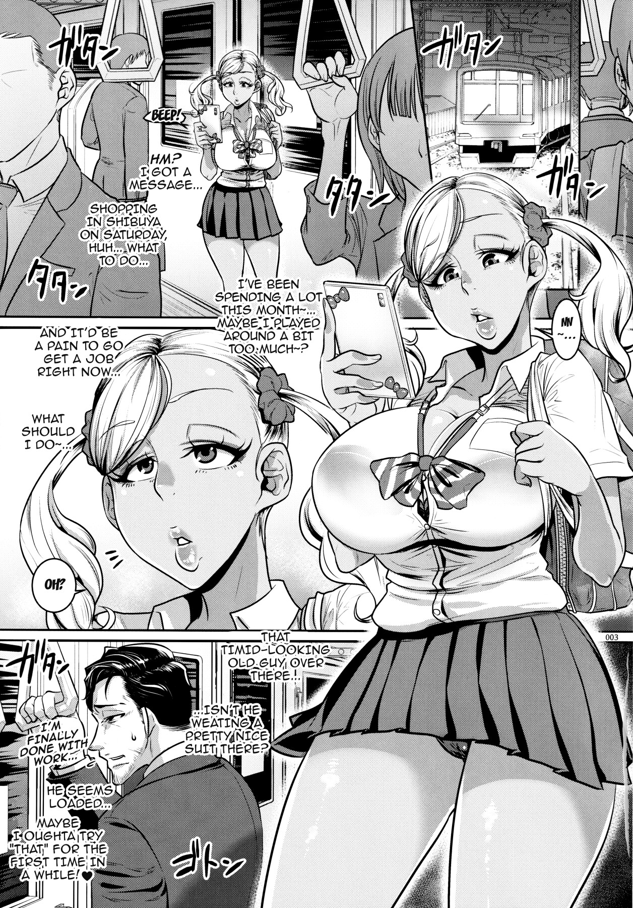 Hentai Manga Comic-The Old Man Striving To Change The World VS The Black Highschool Gyaru That Falsely Accuses People As Molesters-Read-2